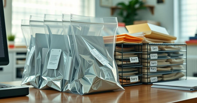 Saco plástico com adesivo é a solução ideal para organização e praticidade no dia a dia